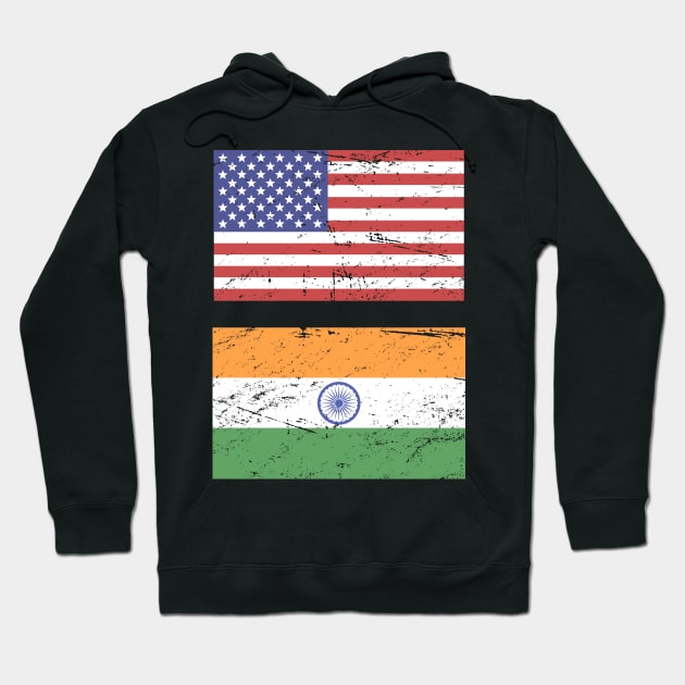 United States Flag & India Flag Hoodie by MeatMan